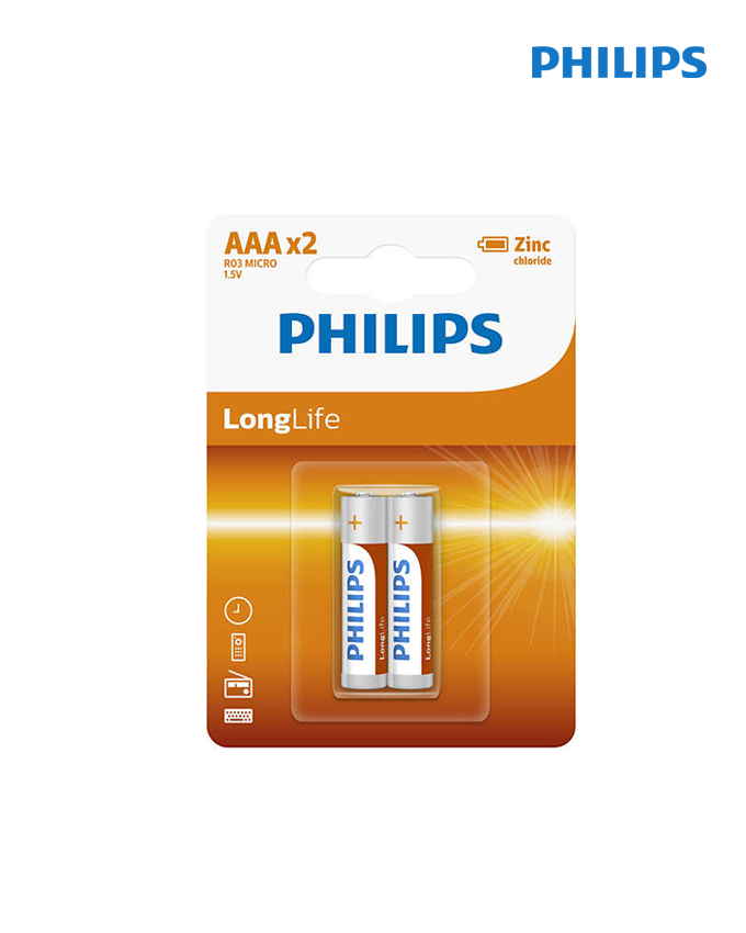 Philips LongLife Battery AAAx2 - R03L2B/97